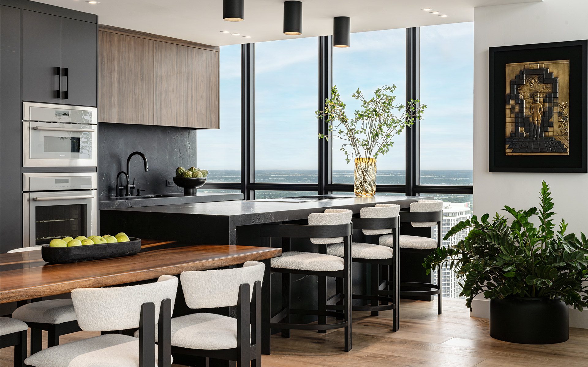 biscayne highrise modern renovation kitchen