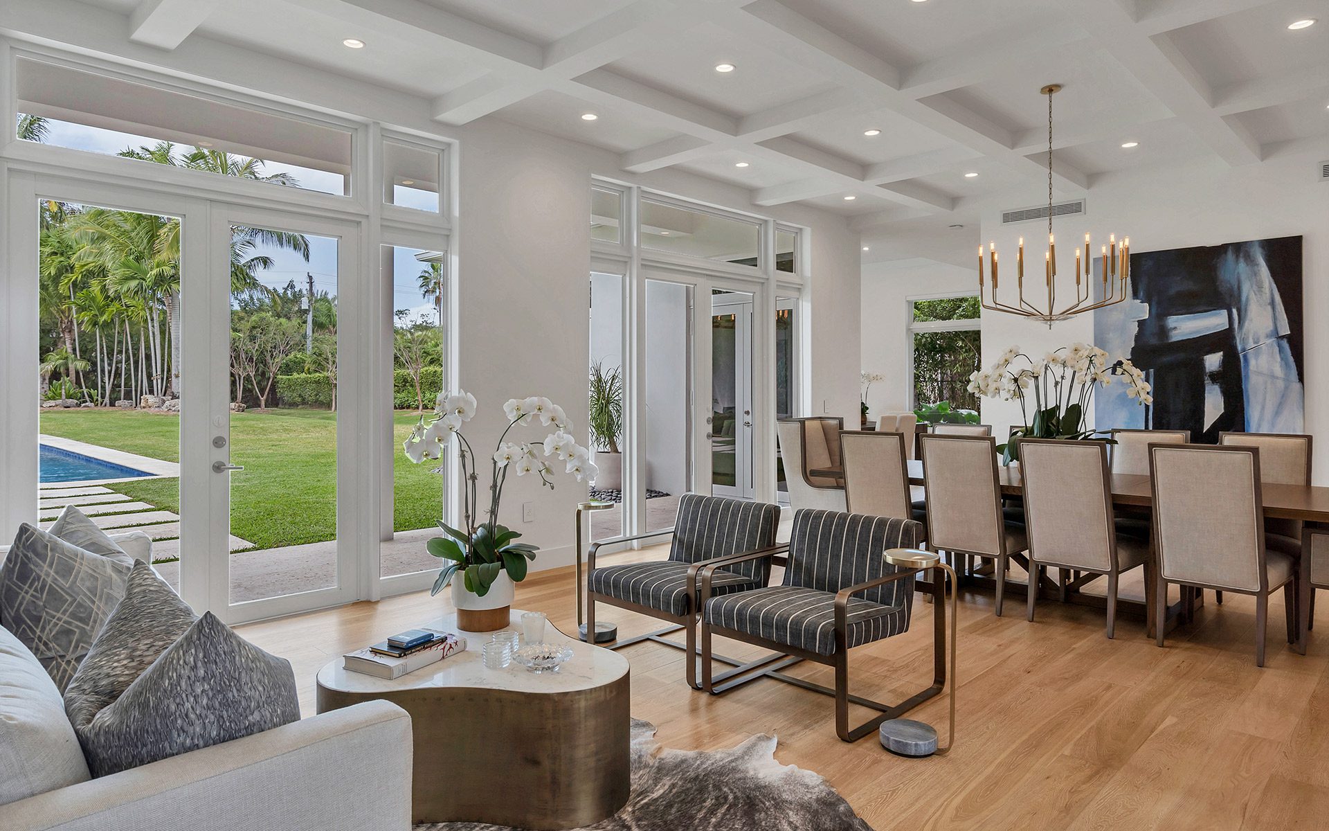pinecrest plantation style new build living room